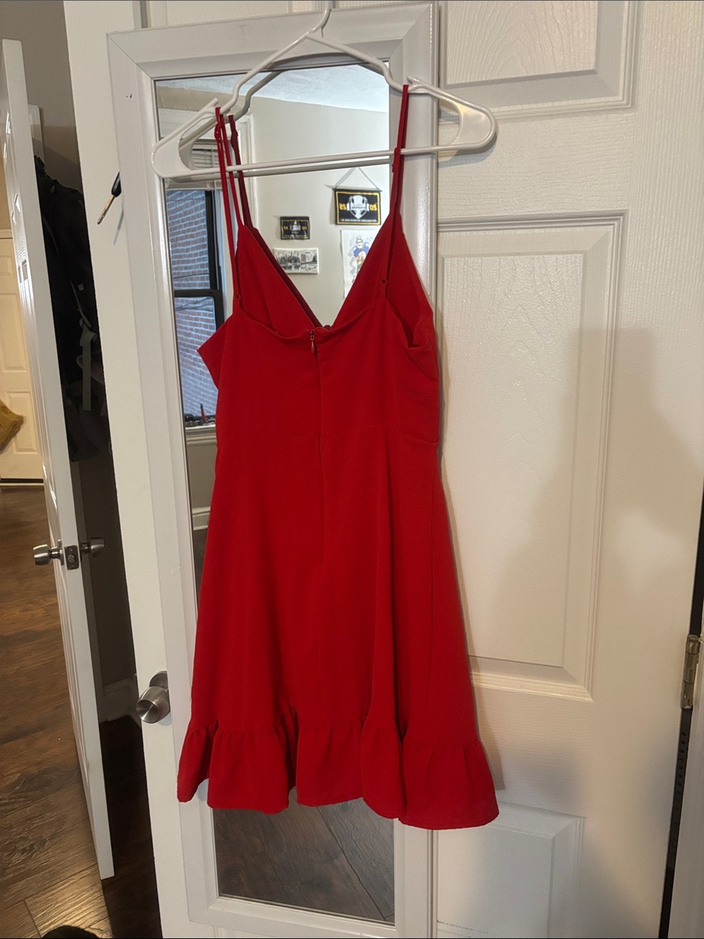 Altar'd State Red Ruffle Wrap Mini Dress - Picture 2 of 3